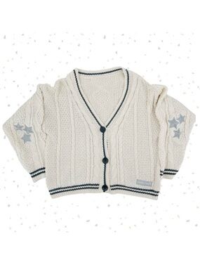 Taylor Swift Folklore The Cardigan OG 2020 Silhouette Cream Knit Top Size XS-Sm